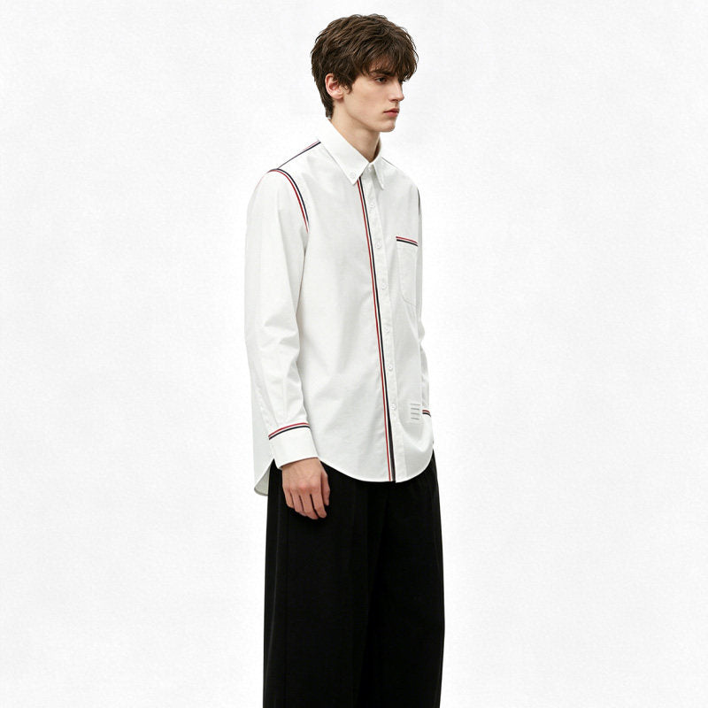Tricolor Stripe Oxford Shirt ¨C Unisex