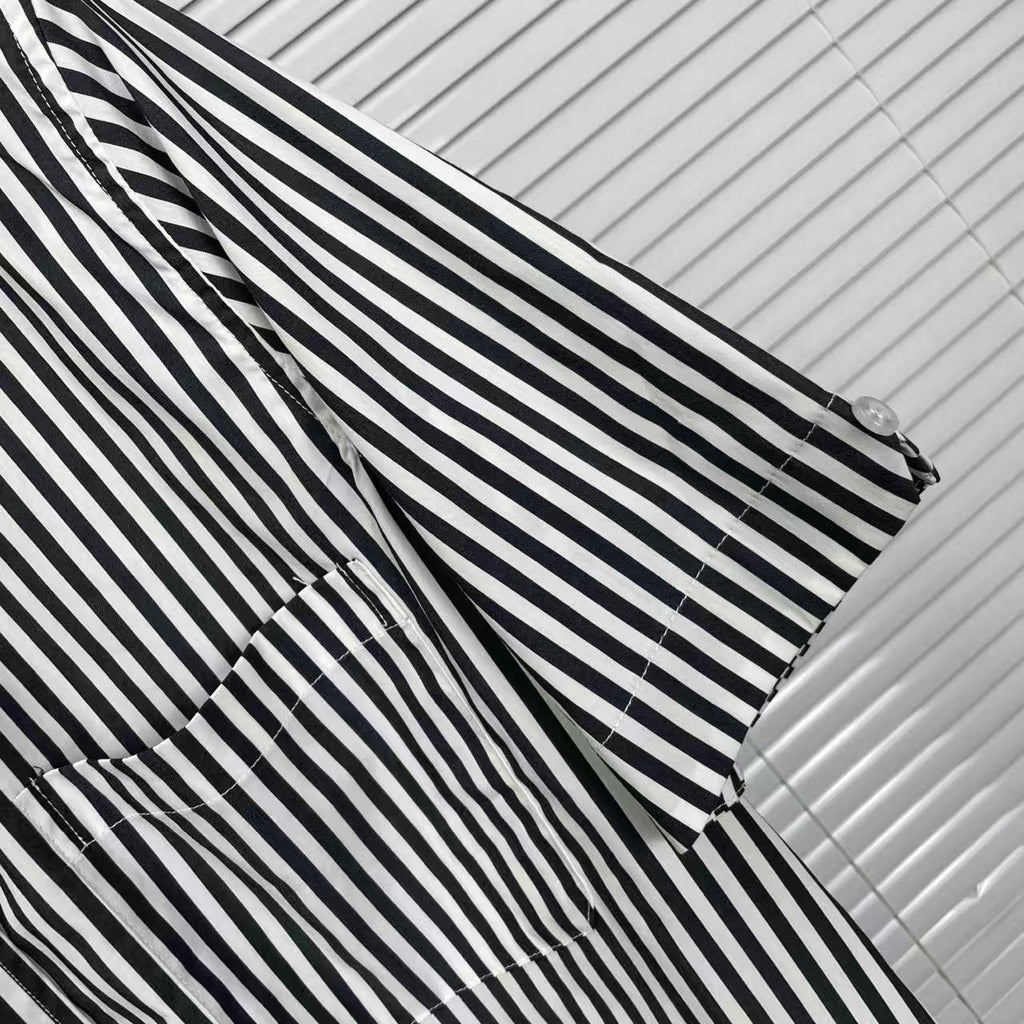 Striped Sailboat Embroidered Shirt — Unisex Short-Sleeve | Thom Browne