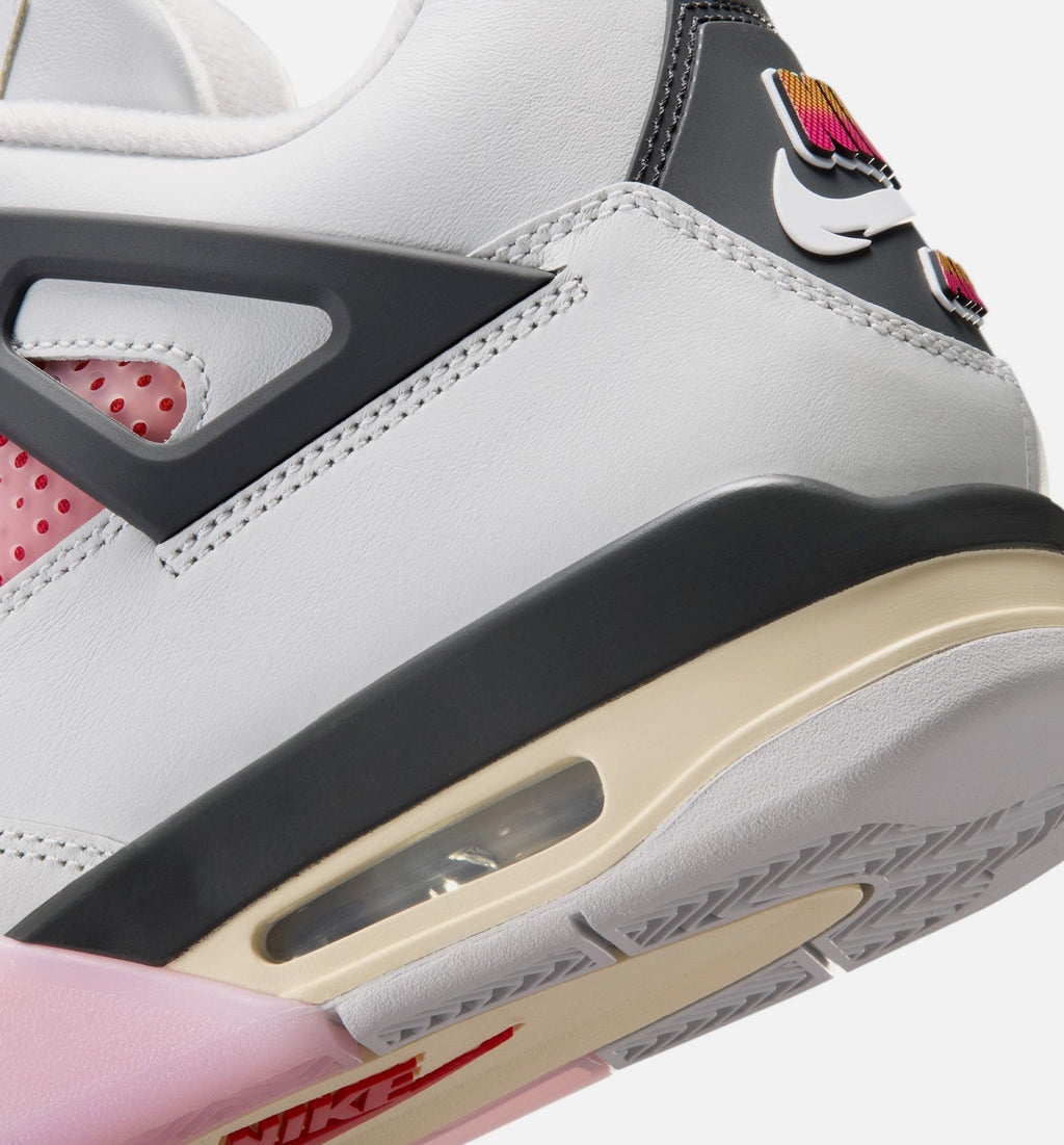 Air Jordan 4 Retro Comic Men's Lifestyle Shoes - Off White / Fire Pink / Anthracite