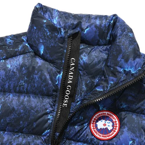 Canada Goose Blue Abstract Print Quilted Puffer Vest