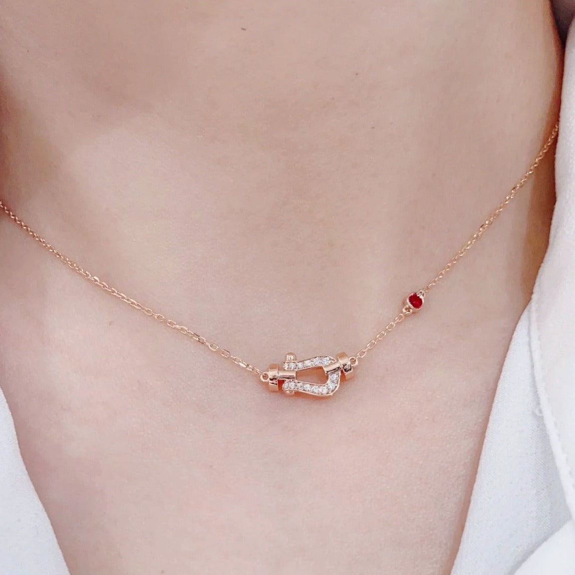 FRED FORCE 10 DIAMOND PINK GOLD NECKLACE