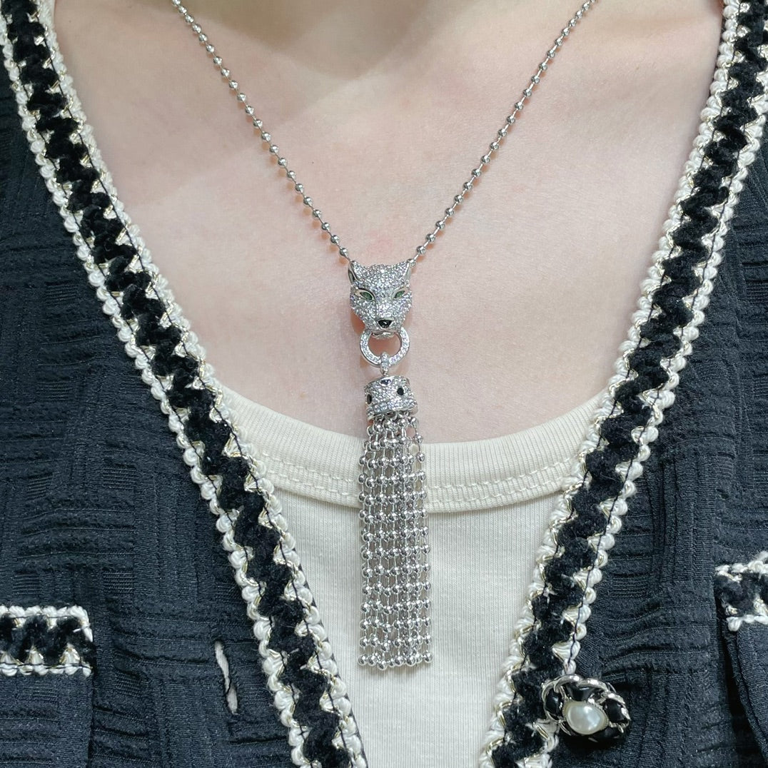 CARTIER PANTHERE PEDANT DIAMOND NECKLACE