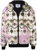 MSGM geometric print hooded jacket