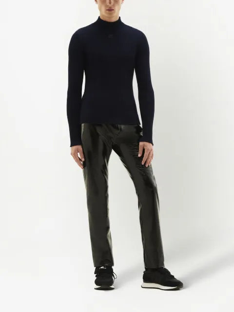 Courrèges reedition rib knit mockneck sweater