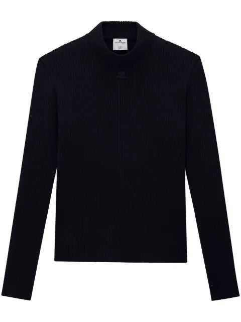 Courrèges reedition rib knit mockneck sweater