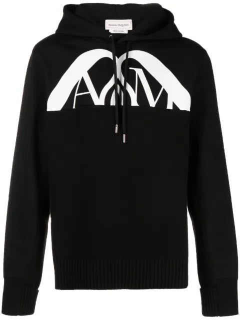 Alexander McQueen logo-print cotton hoodie