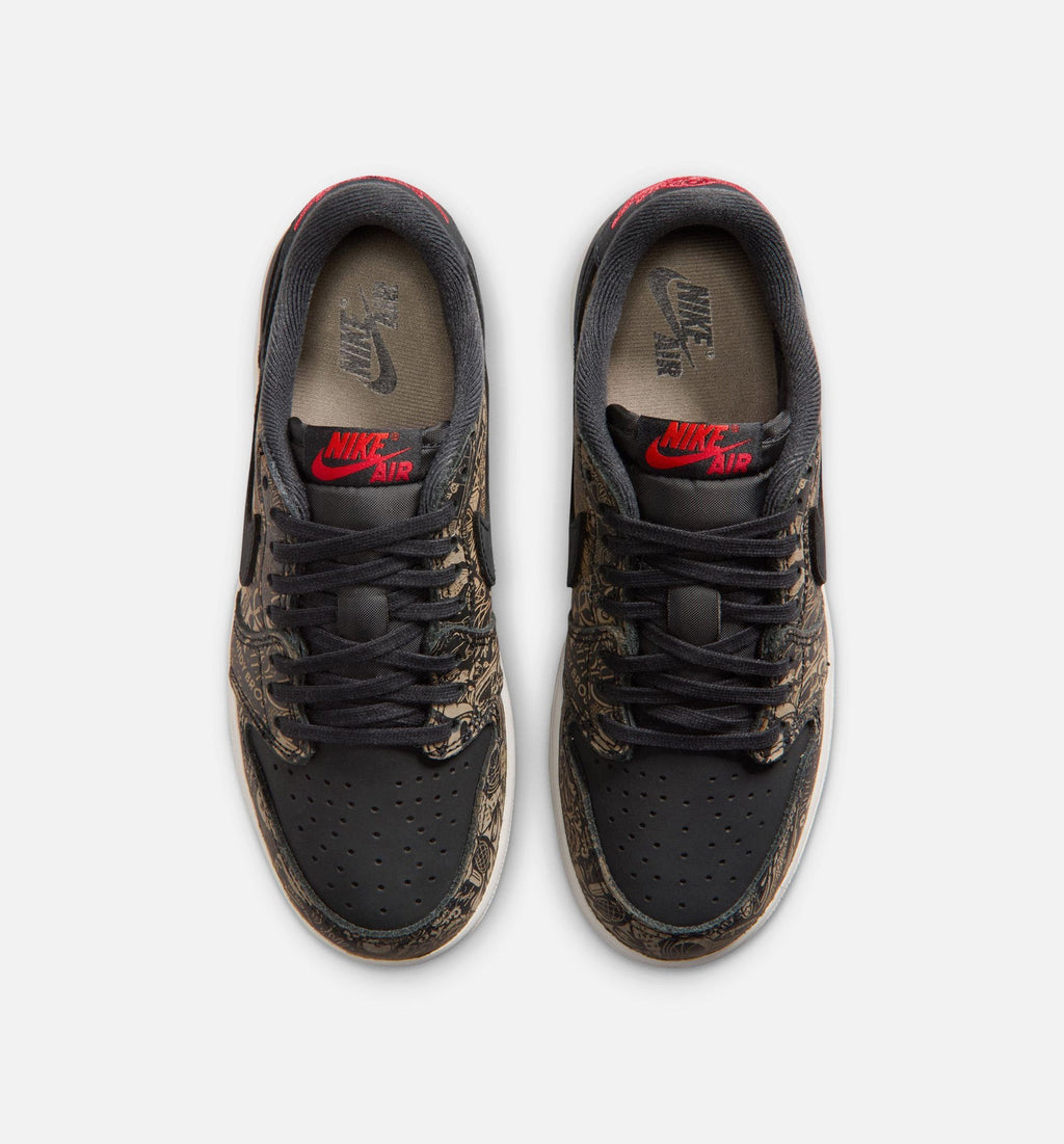 Air Jordan 1 Retro Low OG Laser Black and Varsity Red | Grade School Lifestyle Shoe | Black/Varsity Red/Summit White