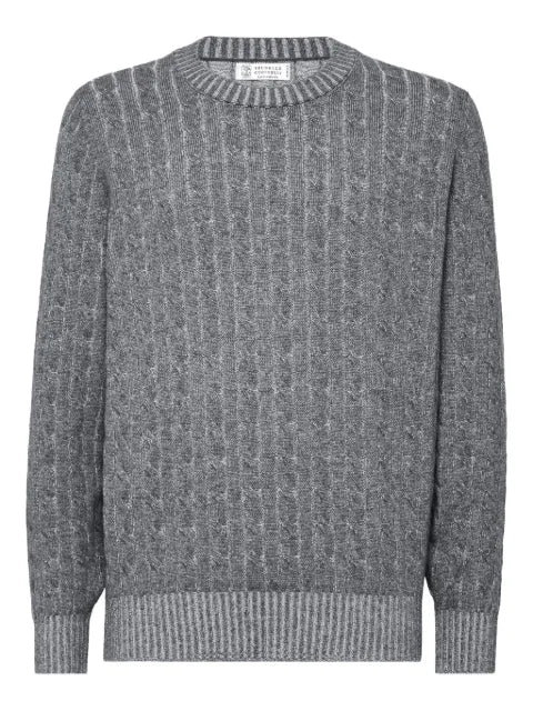 Brunello Cucinelli Cashmere vanisé cable-knit sweater