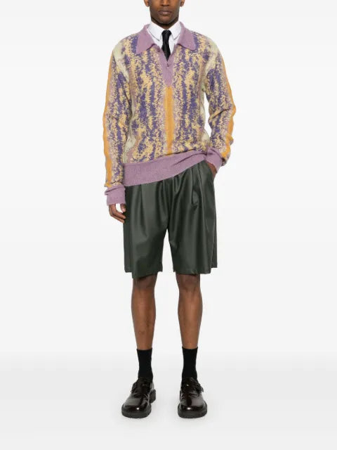 Winnie NY intarsia-knit brushed sweatshirt