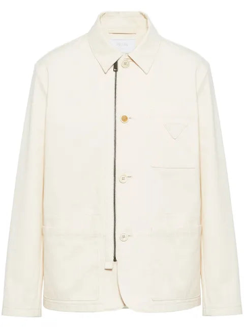 Prada herringbone cotton shirt jacket