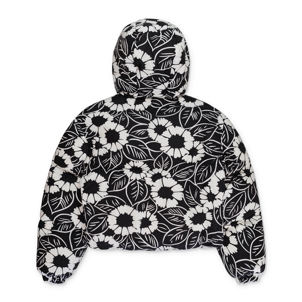 FLORAL PRINTED TRIANGLE LOGO COAT BLACK/WHITE ACTIVE COATS