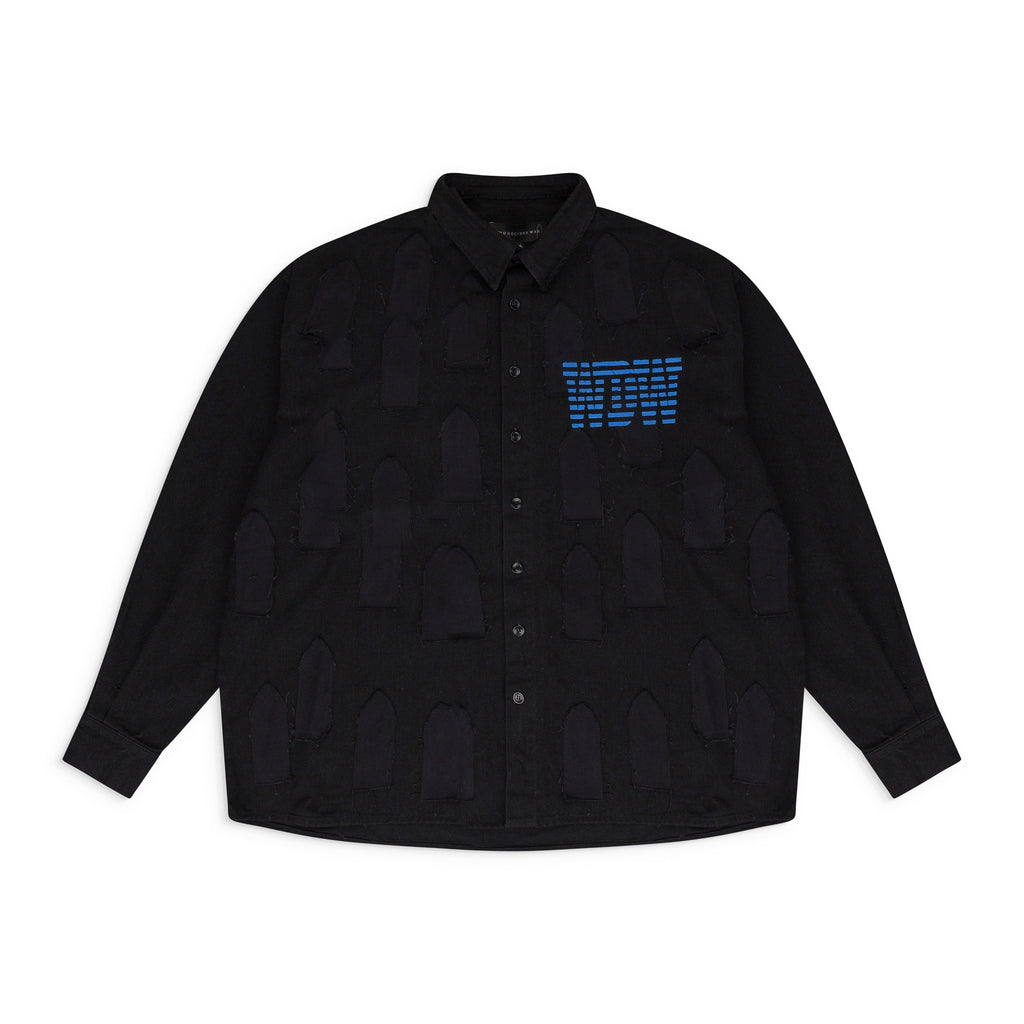 BLACK LINK WINDOW BUTTON-DOWN SHIRT