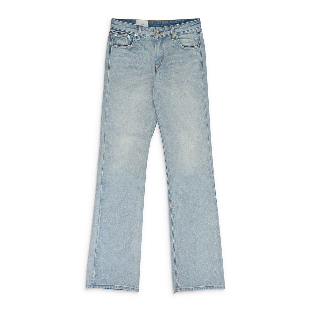 INDIGO LOW-WAIST FLARE DENIM BOOTCUT JEANS