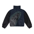 Indigo Diagonal Glass Puffer Jacket