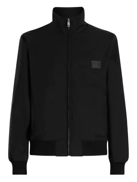 Dolce & Gabbana logo-patch zip-up bomber jacket