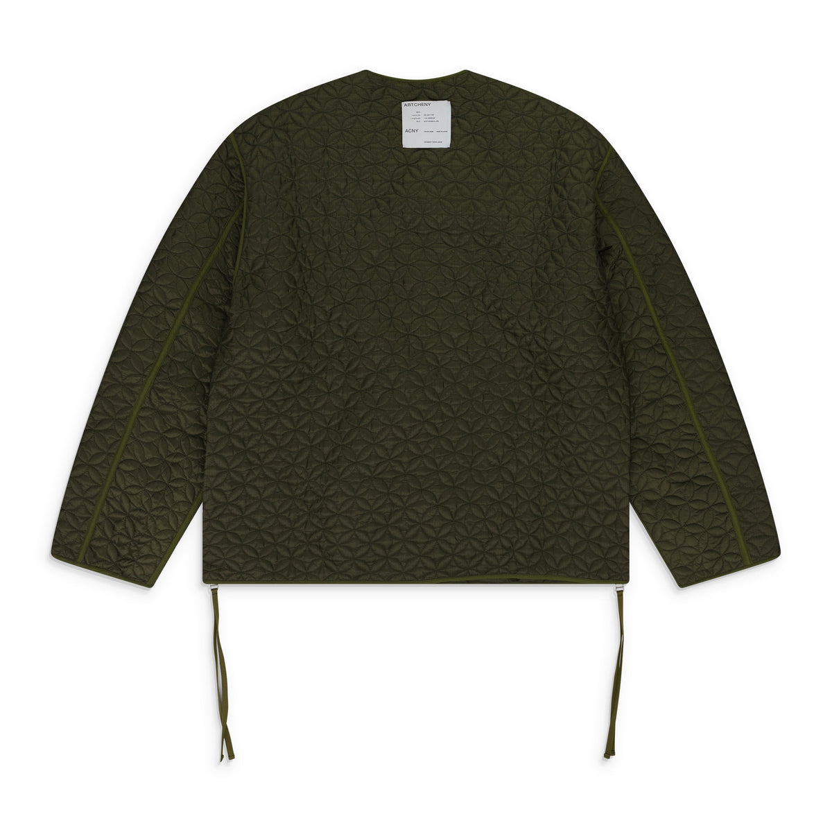 Green Shippo Quilted Lining Jacket Olive