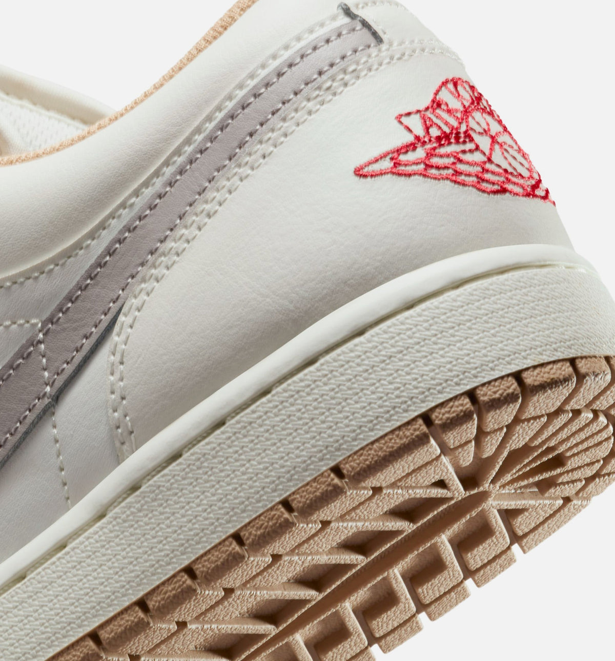 Air Jordan 1 Low Men's Lifestyle Shoes - Sail/Fire Red/College Grey/Hemp