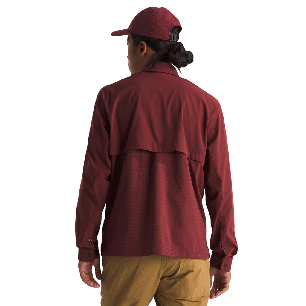 Camisa Lightrange Hike para hombre color vino