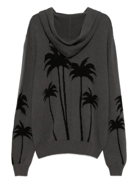 Palm Angels palm-print hooded jumper