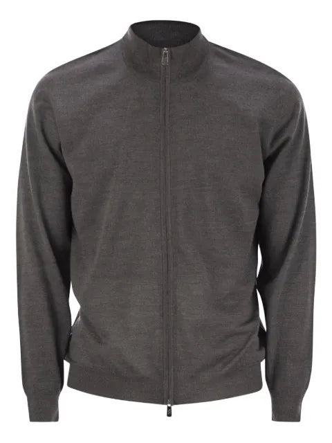 Fedeli open knitted zip cardigan