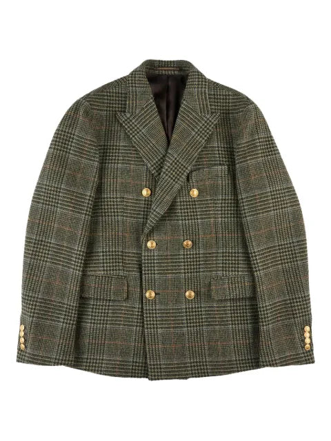 slowear x Incotex double-breasted prince wales blazer