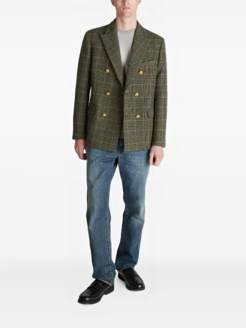 slowear x Incotex double-breasted prince wales blazer
