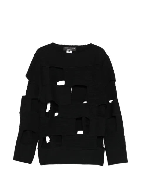 Comme des Garçons Homme Plus panelled knitted crew neck sweater