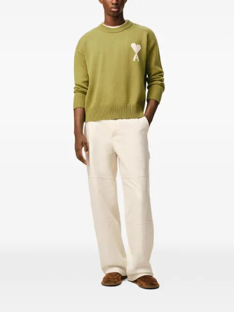 AMI Paris wool and cotton crewneck Ami De Coeur sweater