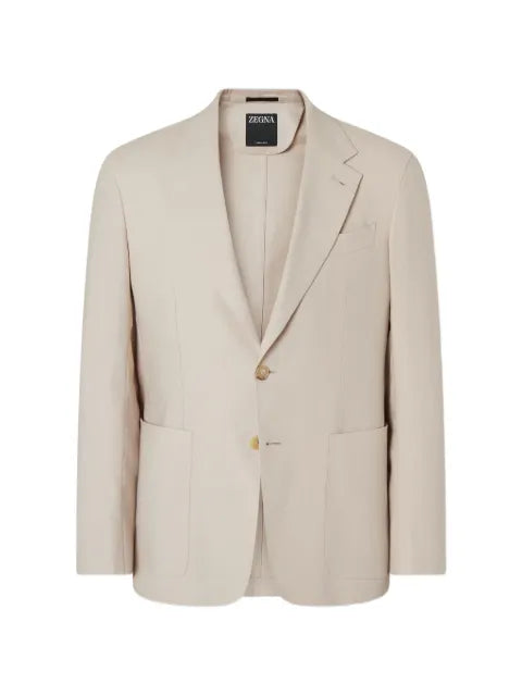 Zegna single-breasted patch-pocket blazer