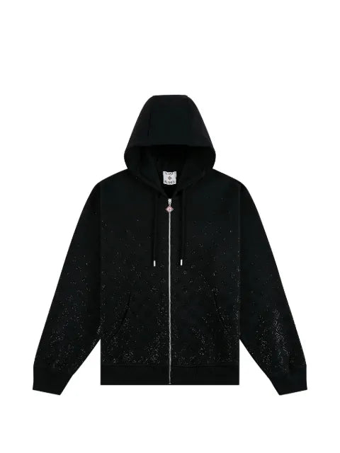 Casablanca Crystal Monogram zip-up hoodie