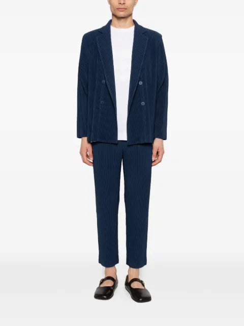 Homme Plissé Issey Miyake pleated double-breasted jacket