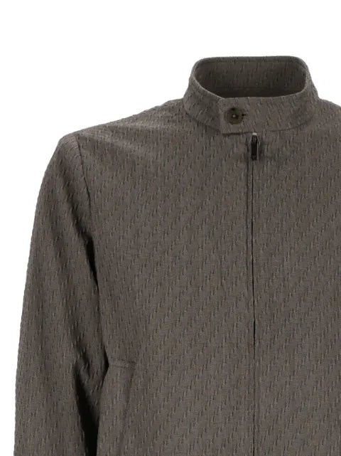 Emporio Armani textured zip-up jacket