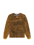 Diesel acid-wash long-sleeve T-shirt with frayed details