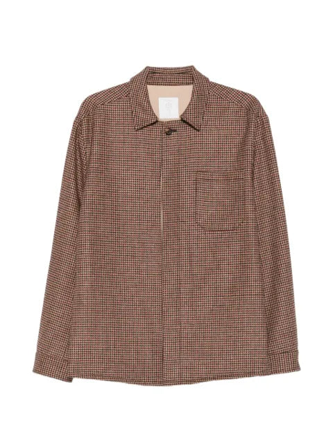Eleventy houndstooth-pattern shirt jacket