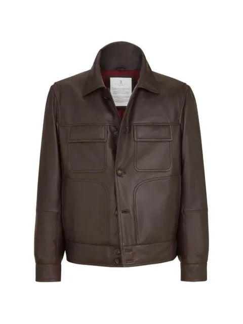 Brunello Cucinelli nappa leather jacket with Thermore® padding