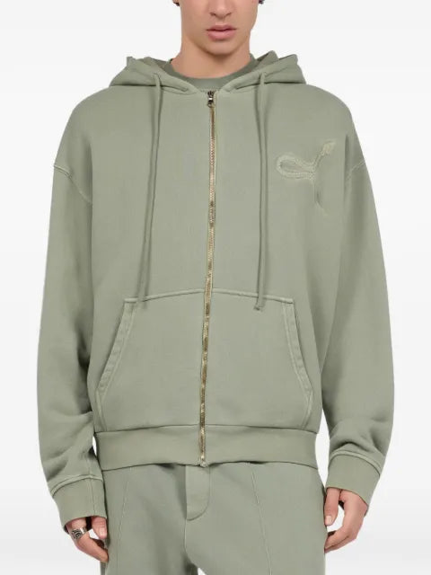 Roberto Cavalli snake-motif zip-up hoodie