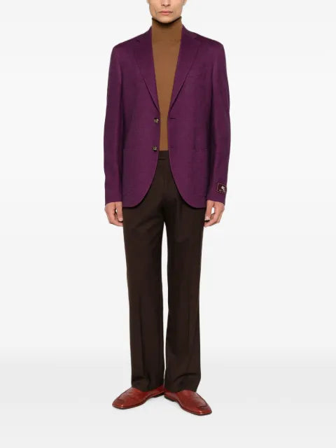 ETRO single-breasted wool-blend jersey jacket