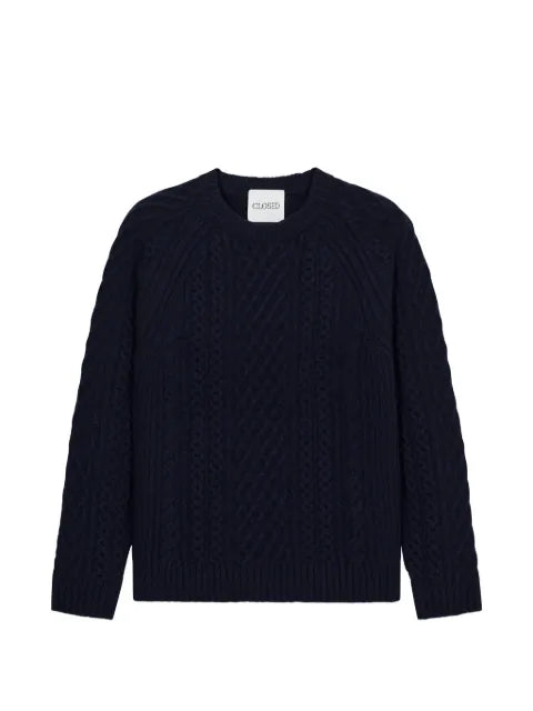 Closed cable-knit sweater