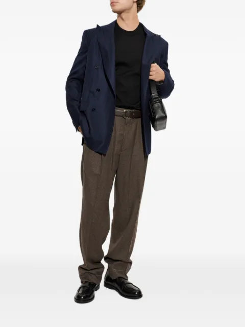 Brioni double-breasted herringbone blazer