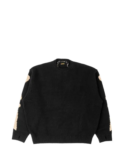 KAPITAL Bone-intarsia knit sweater