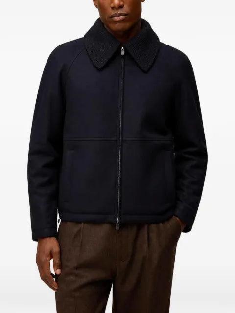 RETORI detachable-collar wool jacket