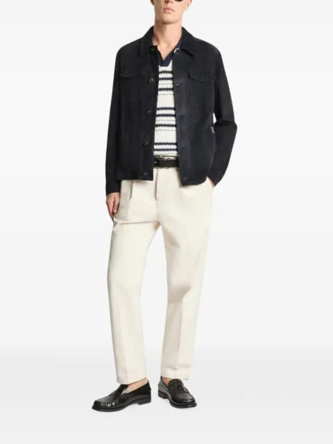 Fay suede-leather shirt jacket