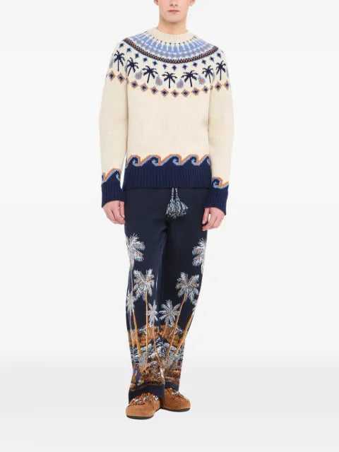 Alanui jacquard-knit Fair Isle sweater