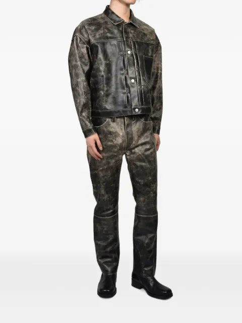 SAINT MXXXXXX distressed leather jacket