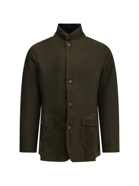 Barbour Lutz buckled-collar waxed-cotton jacket