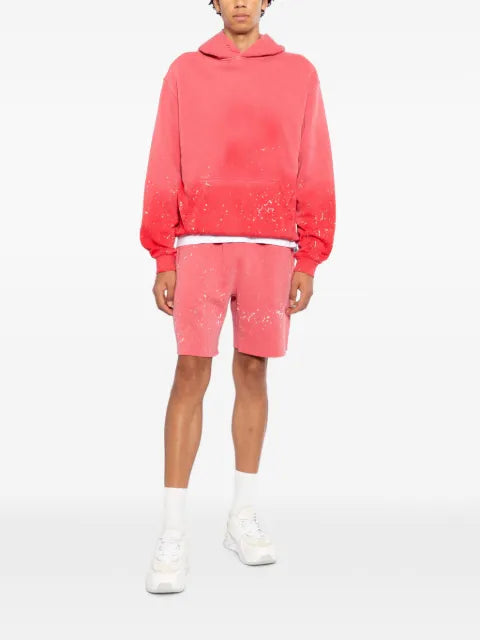 PALE CLOUD paint-splatter-effect hoodie