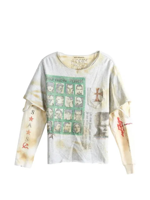SAITOS graphic-print distressed-finish sweatshirt