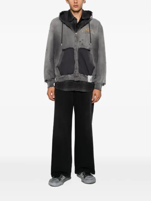 Maison MIHARA YASUHIRO distressed logo-print jacket