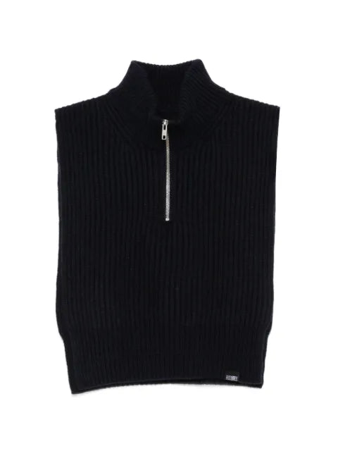 MM6 Maison Margiela ribbed-knit half-zip sweater