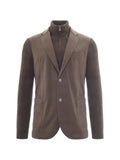 Eleventy panelled knit-sleeve jacket